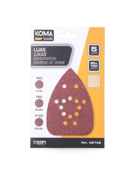 Lijas para lijadora tipo mouse 08753, set 5 uds