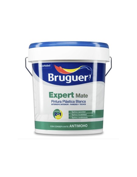 Pintura plástica acrílica estirenada interior/exterior antimoho expert blanco mate 4 l