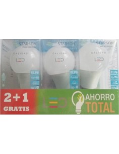 LAMPARA ILUMIN LED ESTAN E27 9W 900LM 6400K STARSON 3 PZ