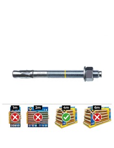 Anclaje homologado ce bap ø10 x 92 mm/17 zincado, caja 40 uds