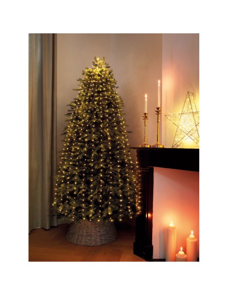 Guirnalda fija micro led para árbol de 180 cm, 408 leds, luz cálida, exterior