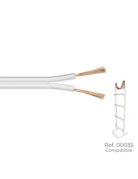 Paralelo blanco y gris 2x1,50mm "audio" euro/m (bobina pequeña ø200x80mm)