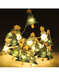 Guirnalda a pilas fija 20 leds decorativos motivos navideños 1,05m colores/modelos surtidos