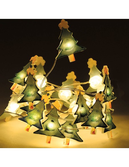 Guirnalda a pilas fija 20 leds decorativos motivos navideños 1,05m colores/modelos surtidos