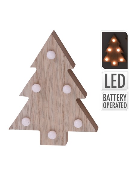 Figura de madera decorativa motivos navidad con led 10x3x13cm colores / modelos surtidos