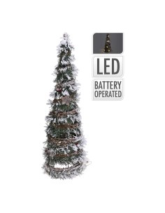Abeto de navidad de ratán con 20 leds 40 cm