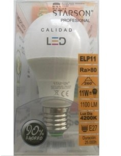 LAMPARA ILUMIN LED ESTAN E27 11W 1100LM  4200K STARSON