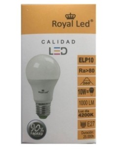 LAMPARA ILUMIN LED ESTAN E27 10W 1000LM  4200K ROYAL LED