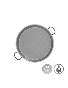 Paellera de acero pulido para induccion y vitroceramica ø34 cm (6 personas)