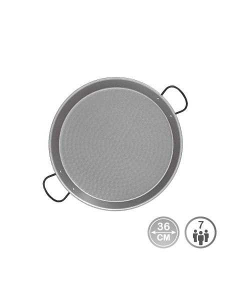 Paellera de acero pulido para induccion y vitroceramica ø36 cm (7 personas)