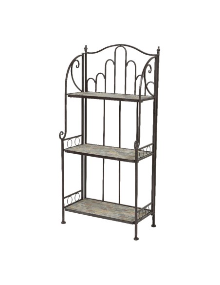 Estanteria metalica/mosaico stuttgard color marron para exterior 58 x 32 x 125 cm