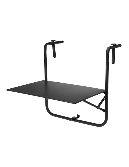 Mesa plegable para balcón color negro 60 x 43 cm