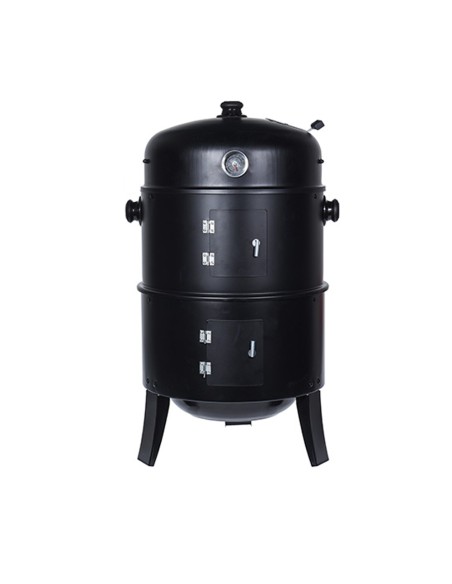 Barbacoa tipo barril para ahumar color negra bbq