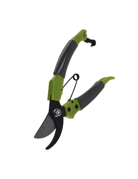Tijera de poda con mango verde/negro cuchilla de 185 mm