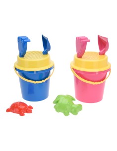 Set cubo infantil de playa 17cm con 5 accesorios