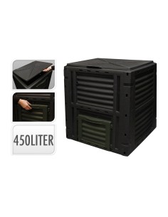 Caja de compostaje 450 l color negro 80 x 80 x 81 cm