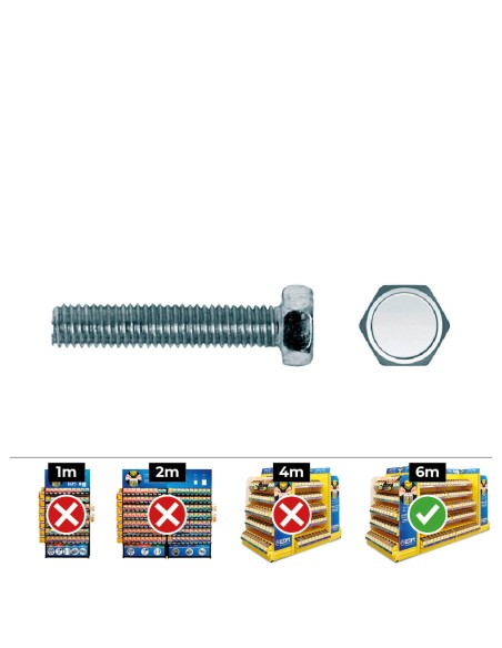 Caja 100 unid. tornillo metrica hexagonal din/ref 933 ø8x45mm zincado celo