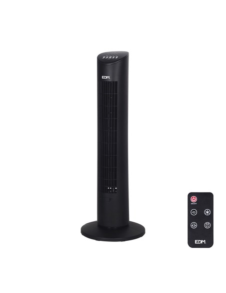 Ventilador de torre. potencia: 60 w 54,8 db, mando a distancia, negro 28 x 78,3 cm