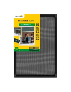 Mosquitera con marco extensible para ventanas y persianas antracita 50 x 75-142 cm