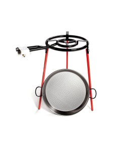 Set paellera pulida ø46 cm con tripode y quemador de gas 400 mm