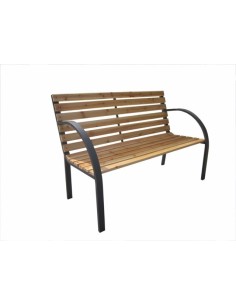 BANCO JARD 120 62 82CM 2 PLAZAS NATUUR ACERO MADERA MAD NT12