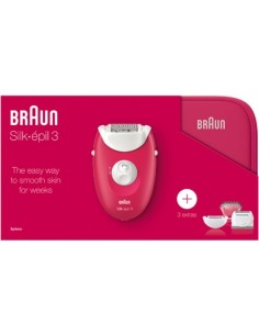 DEPILADORA ELEC RECARGABLE FEMENINA SILK EPIL 3 + ACCESORIOS