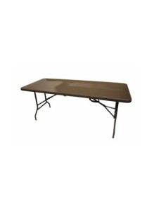 MESA JARD 180 76 74CM PLEG GR RESINA ACERO NATUUR