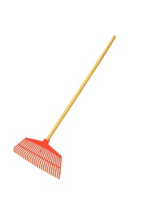 Rastrillo de césped color naranja 44 x 23 x 116 cm