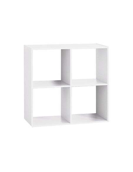 Estanteria madera para 4 cajas organizadoras blanco 67,6 x 32 x 67,6 cm