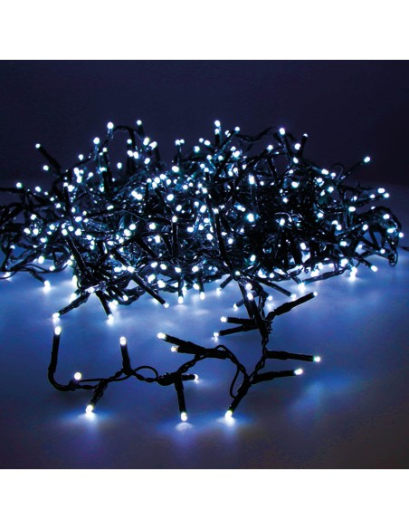 Guirnalda led compact 750 leds parpadeante exterior azul cable verde 21 m
