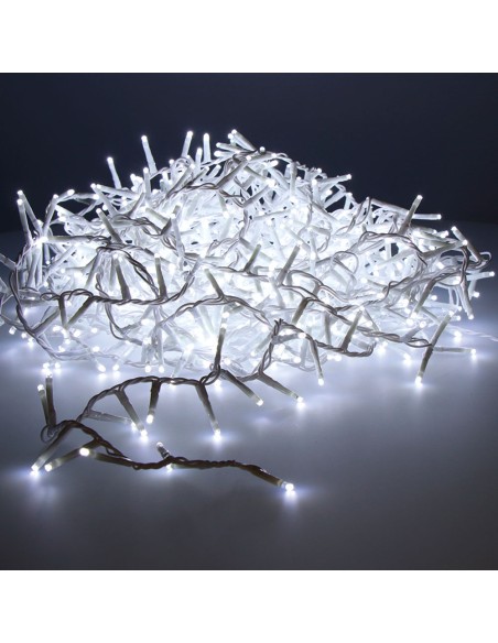 Guirnalda led compact 750 leds parpadeante exterior blanco frio cable blanco 21 m