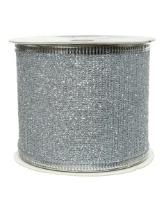 Lazo con purpurina plata 6,3x270cm