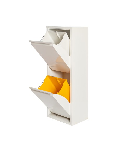 Armario metalico reciclaje 2 cajones blanco 92 x 35 x 25 cm