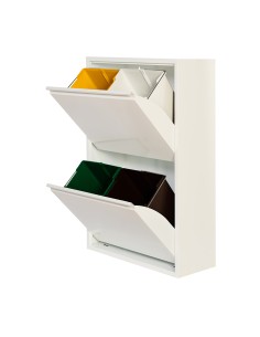 Armario metalico reciclaje 4 cajones blanco 92 x 60 x 25 cm