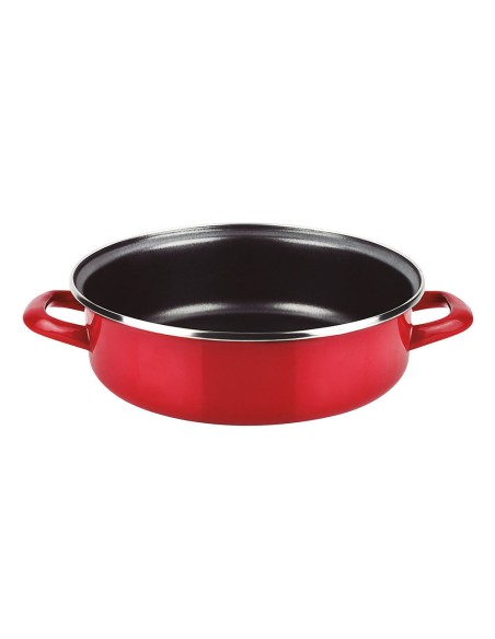 Tartera acero esmaltado aisi 430 optimax roja ø24 cm