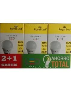 LAMPARA ILUMIN LED ESF. E14 6W 600LM 3000K ROYAL LED 3 PZ
