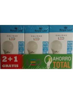 LAMPARA ILUMIN LED ESF. E14 6W 600LM 6400K ROYAL LED 3 PZ