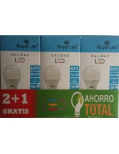 LAMPARA ILUMIN LED ESTAN E27 13W 1300LM 6400K ROYAL LED 3 PZ