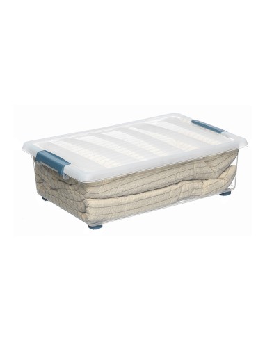 Caja katla transparente 28l con ruedas y asas ergonomicas 59 x 39 x 18,5 cm