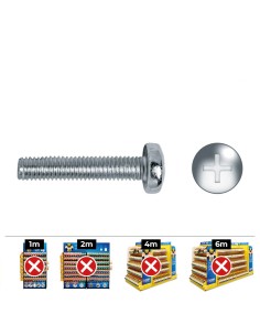 Caja 500 unid. tornillo metrica alomado philips din/ref 7985 ø4x25mm zincado celo
