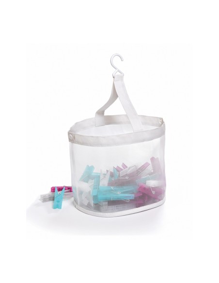 Cesto plegable con 20 pinzas, 20 x 20 x 19 cm