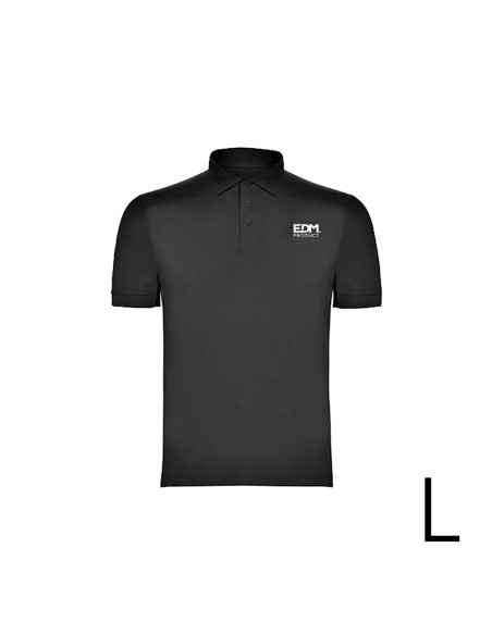 Polo negro talla-l manga corta bordado