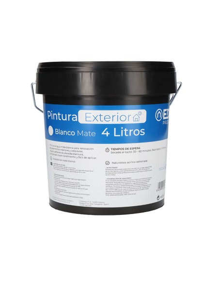 Pintura plástica acrílica estirenada interior/exterior blanco mate 4 l