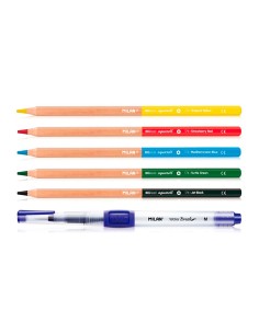 Pincel recargable water brush + 5 lapices acuarelas