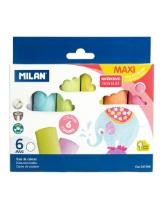 Tizas de colores maxi, 6 uds