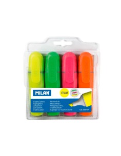 Marcadores fluorescentes punta biselada colores surtidos, 4 uds