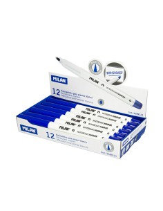 Rotuladores para pizarra blanca ø3,7 mm azul, caja 12 uds