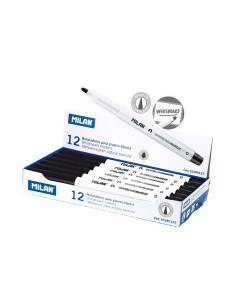 Rotuladores para pizarra blanca ø3,7 mm negro, caja 12 uds