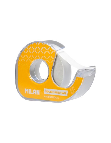 Dispensador amarillo de cinta adhesiva doble cara 15 mm x 10 m