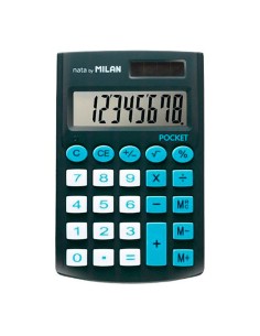 Calculadora pocket negra 8 digitos con funda en blister
